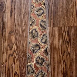 Robert Talbott Best of Class Mark Shale Silk Tie Geometric Abstract Rust Gold